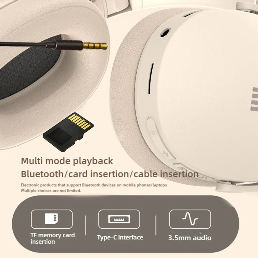 NNEOBA Wireless Bluetooth Over-Ear Headphone Beige