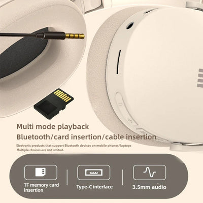 NNEOBA Wireless Bluetooth Over-Ear Headphone Beige